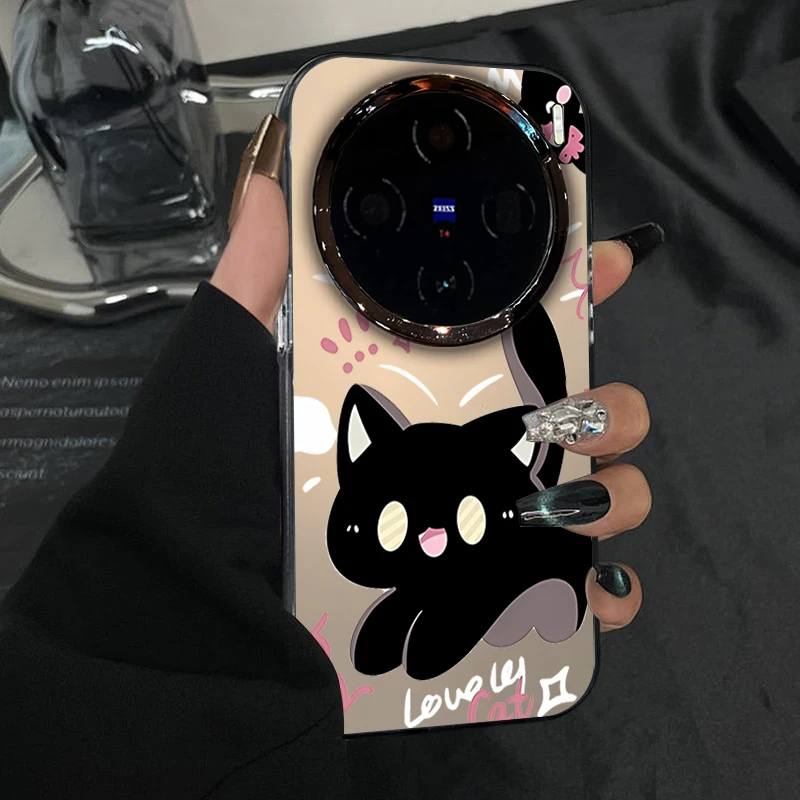 惊吓黑猫适用vivoX200pro手机壳女款mate70卡通可爱创意新款个性