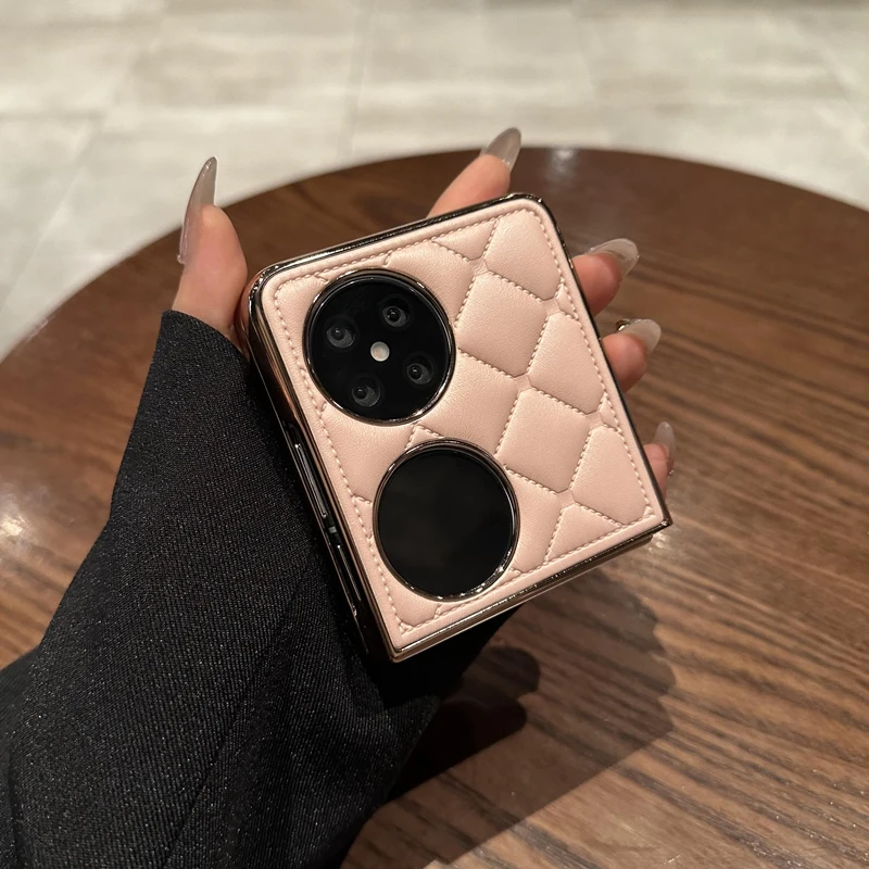 适用华为pocket2手机壳电镀奢华小香风折叠屏翻盖网红男女款ins风