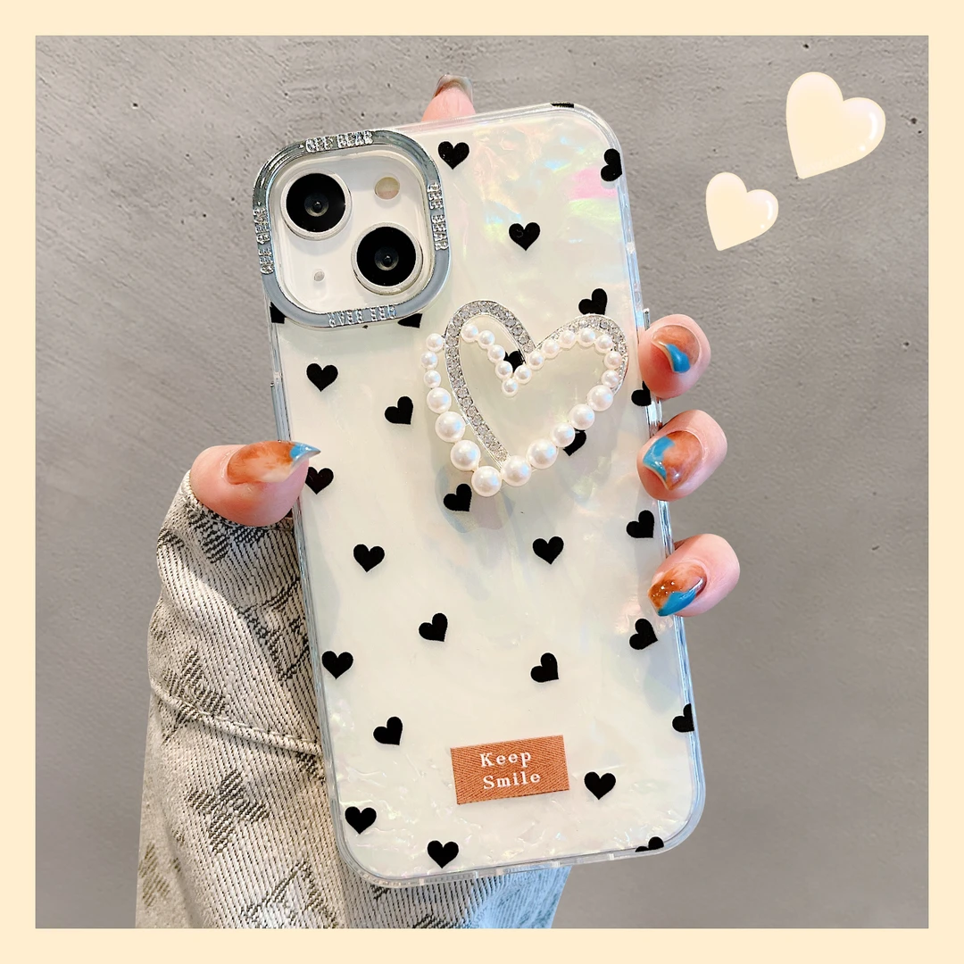 适用iPhone16ProMax苹果手机壳日韩立体爱心新款全包带镜头膜女款