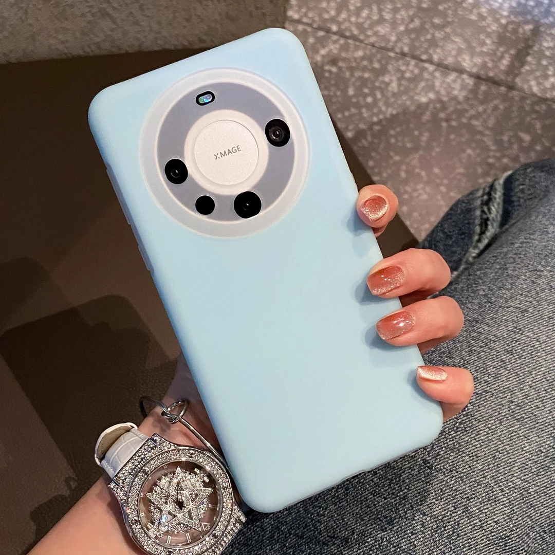 适用华为mate60pro+手机壳新款简约精孔全包纯色液态硅胶肤感防摔