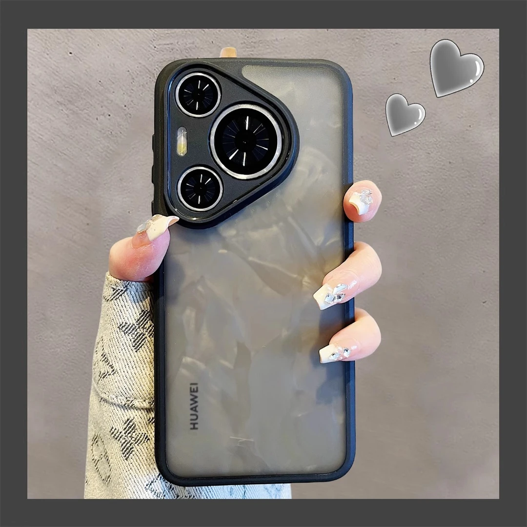 适用华为P70Pro/Art手机壳新款高级感镜头全包简约磨砂透明保护套