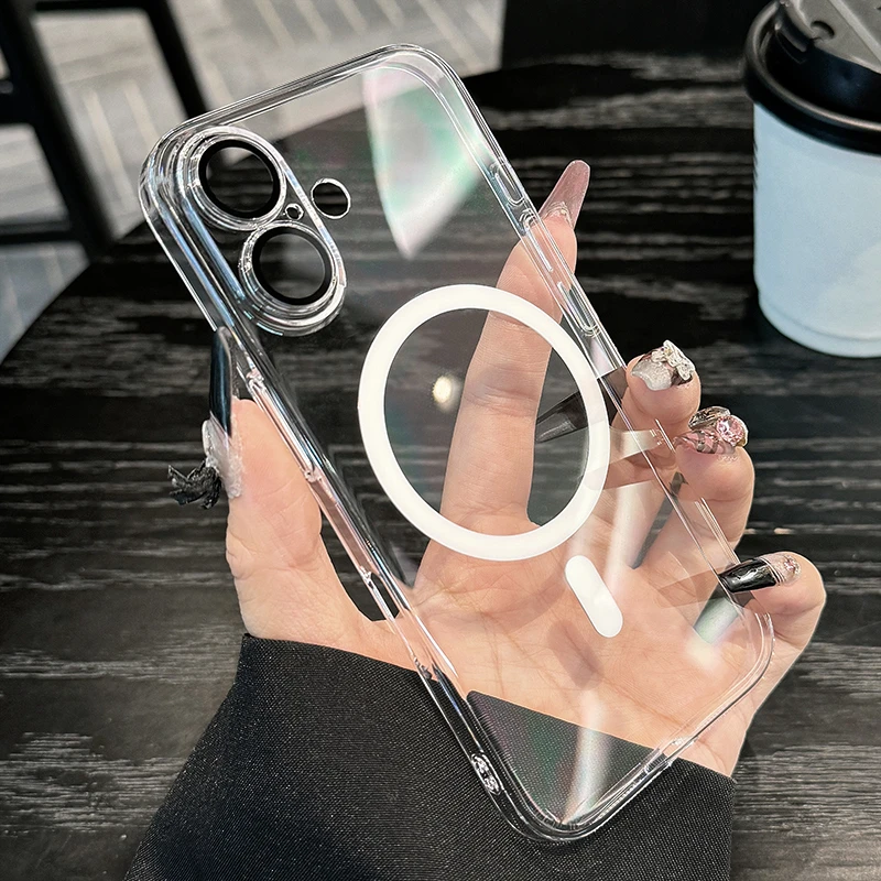 全包镜头膜适用iPhone16苹果透明手机壳新款磁吸高级感超薄抗发黄