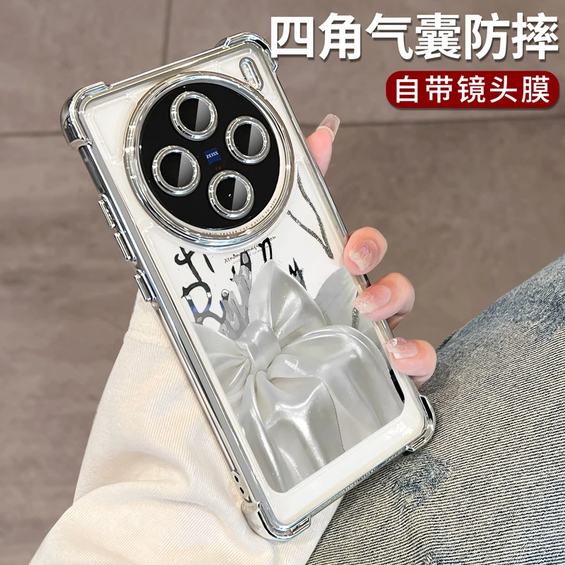 全包镜头膜适用vivox100spro手机壳新款防摔女款高级感透明保护套