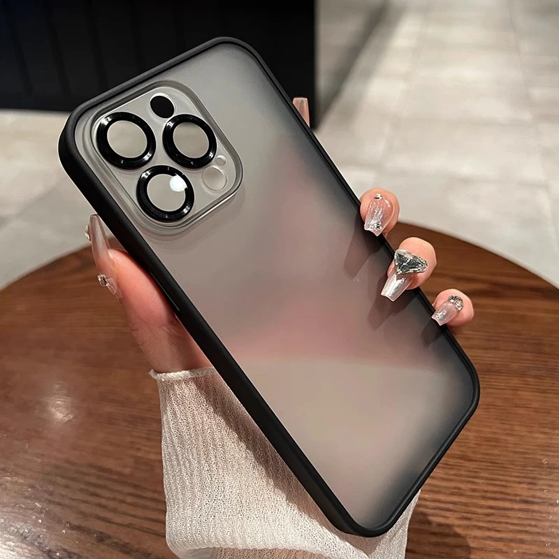 适用iphone16promax苹果手机壳全包镜头膜新款半透明简约肤感磨砂