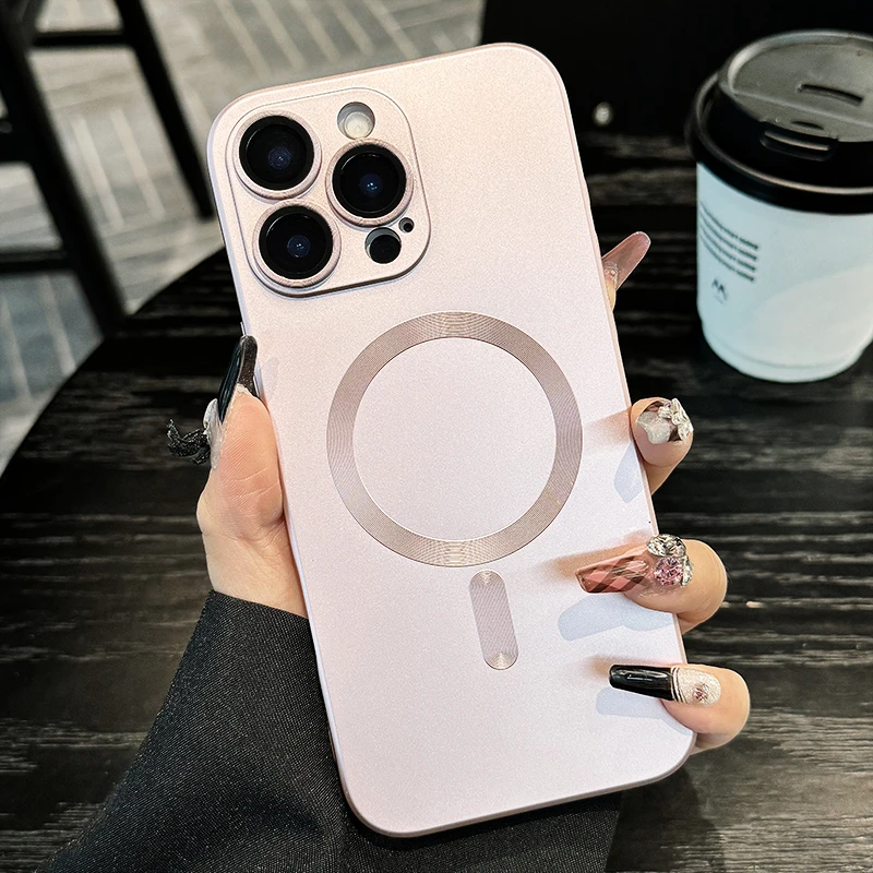 自带镜头膜适用苹果16promax手机壳新款全包防摔磨砂磁吸散热简约