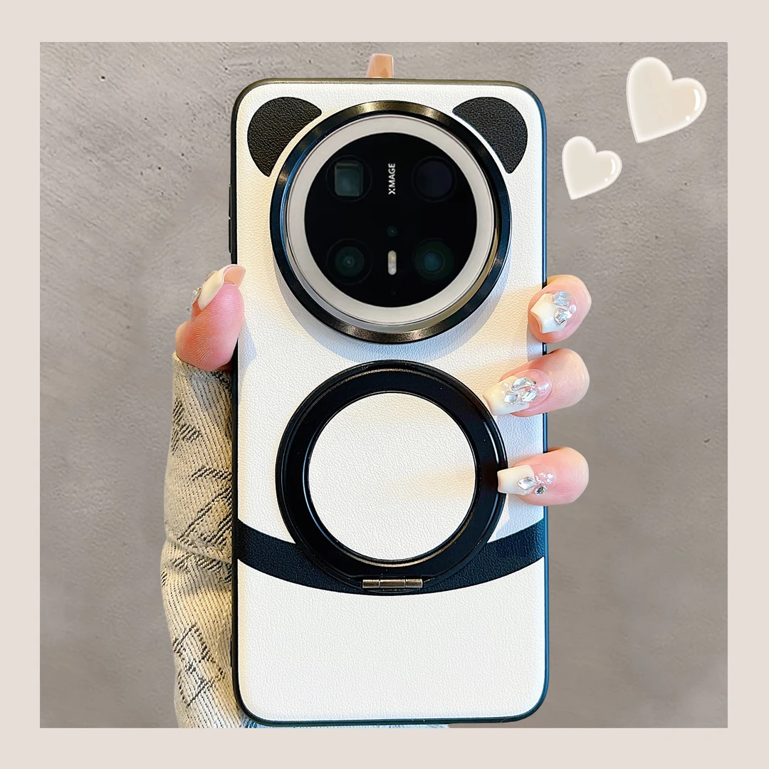 适用于华为mate80promax手机壳素皮磁吸带折叠支架全包防摔高级感