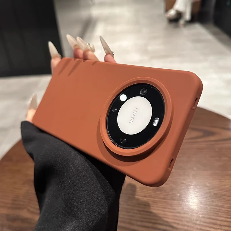 美拉德棕色适用华为mate60手机壳pura70Pro+液态硅胶超薄防摔高级