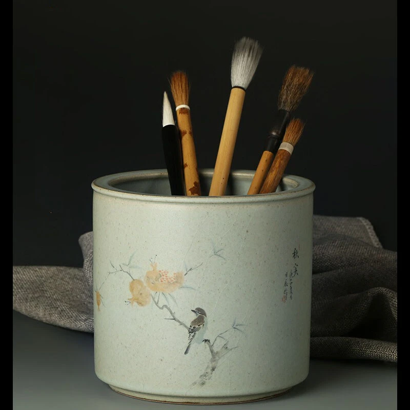 【秋实图大笔筒】匠人手绘景德镇陶瓷釉上彩 手绘彩瓷复古中国风