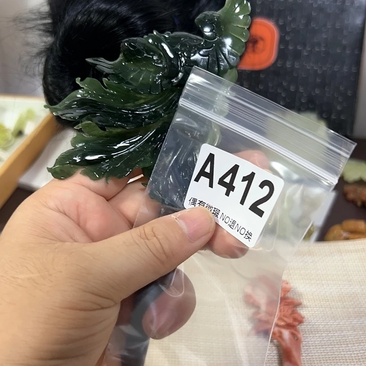 蛇纹石玉发饰合金欧***～