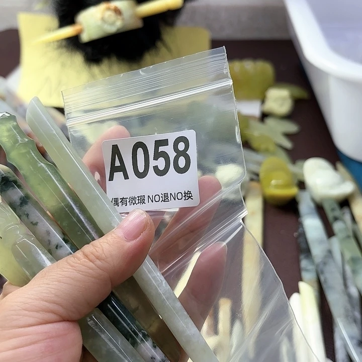 蛇纹石玉发饰合金好****成