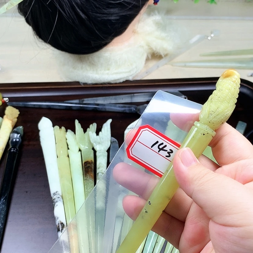 【闪购商品】蛇纹石玉发饰未镶嵌菲****