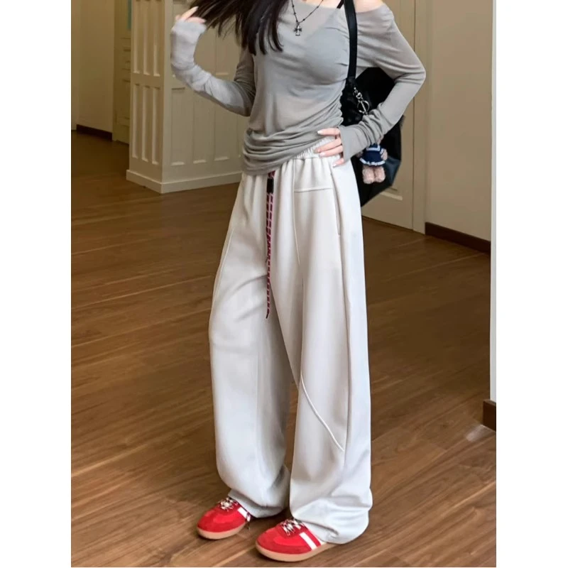 2024新款黑标镰刀卫裤女秋季垂感高腰运动卫裤休闲百搭长裤