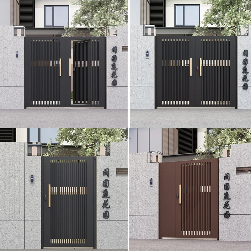 铝合金别墅大门双开门铁艺庭院门户外花园院子门农村自建房不锈钢