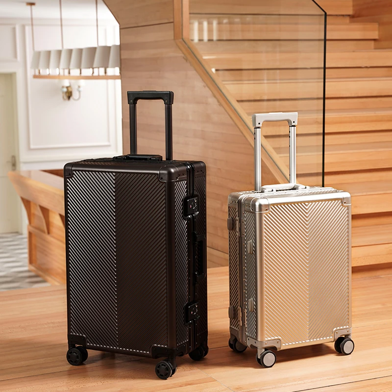 MOKEER轻奢高档时尚铝镁合金海关密码锁商务旅行箱行李箱拉杆箱