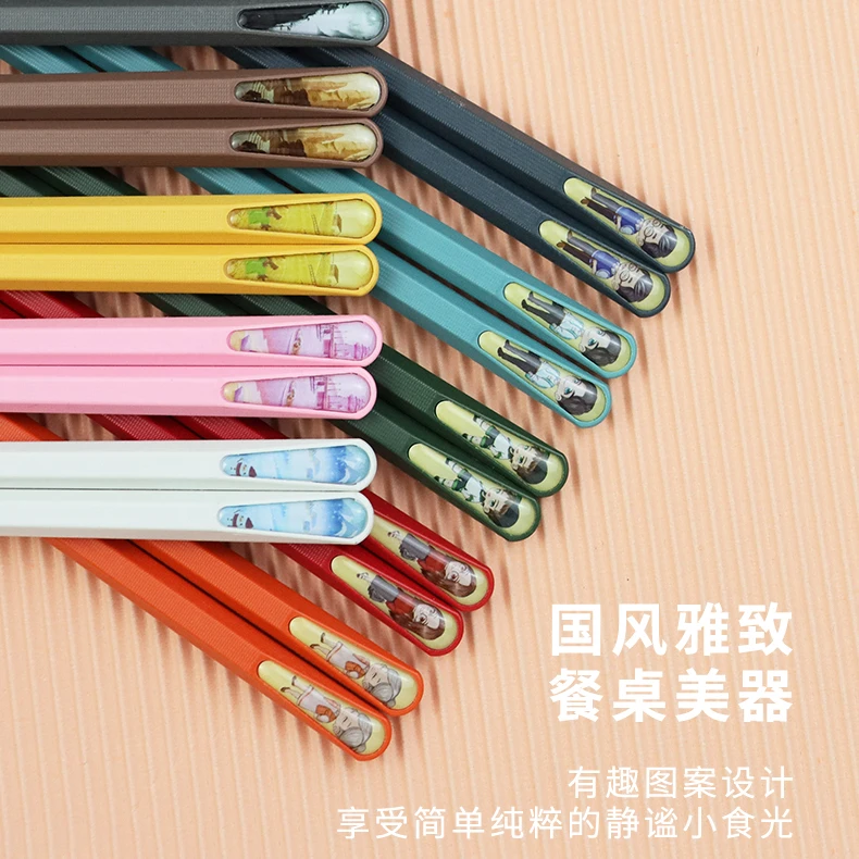 【新人专享】筷子一人一筷家庭分餐筷防滑防霉耐高温多彩合金筷儿童