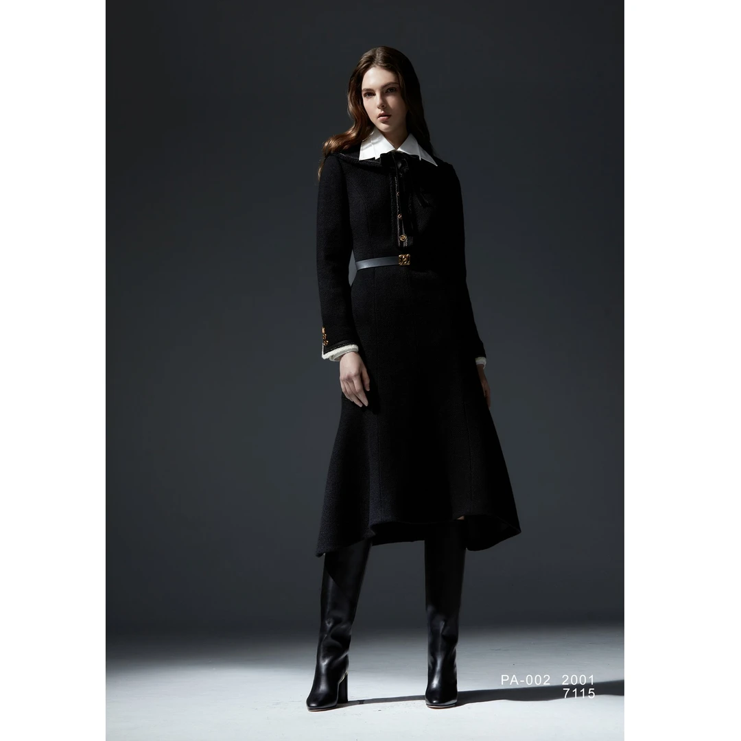 PESARO修身女装时尚气质显瘦长袖连衣裙2209-2001