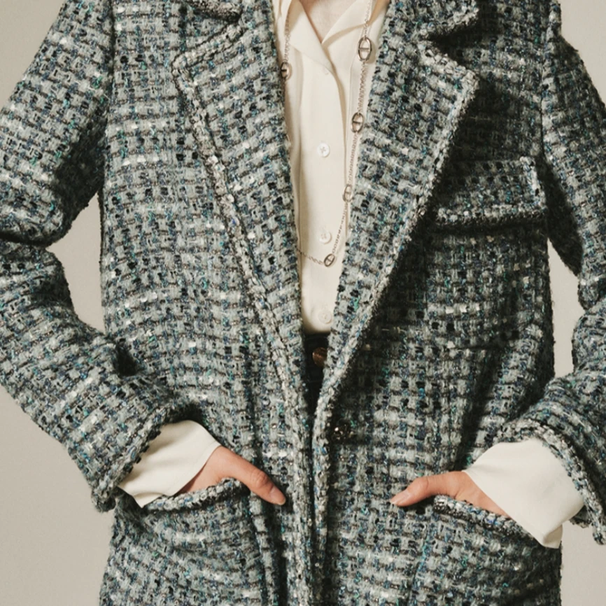 PESARO女装时尚小香风格子外套3209-9P36