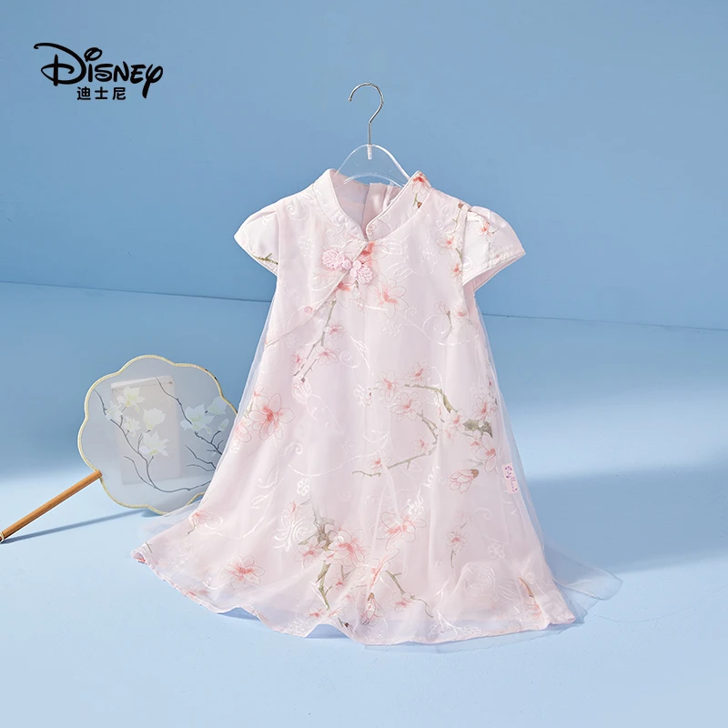 【XH】Disney/迪士尼连衣裙女童洋气复古新中式2024年新款WXR2SQ722