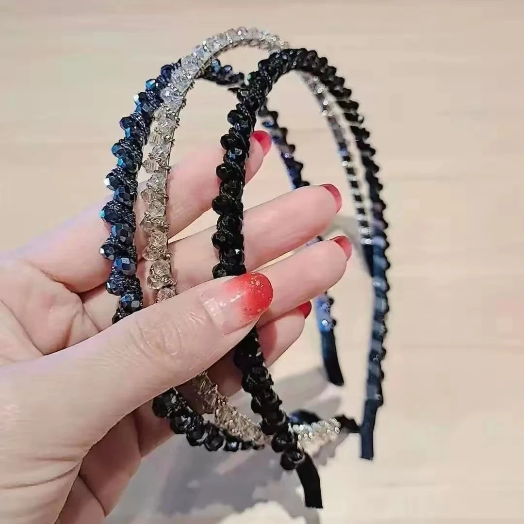 简约韩版水晶发箍气质发卡百搭头箍发卡压发
