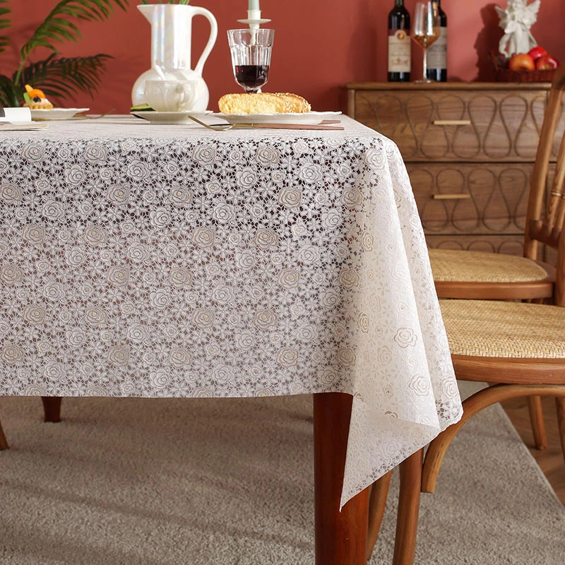 蕾丝桌布防水防油防烫免洗ins书桌垫轻奢高级感长方形茶几餐桌布