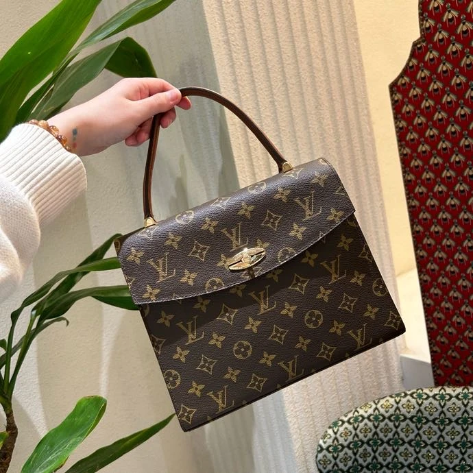 95新 LouisVuitton/路易威登 vintage老花kelly手提包