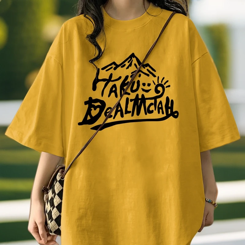 夏季重磅ins潮牌街头风大版欧货胖mm韩版百搭100%纯棉圆领短袖T恤