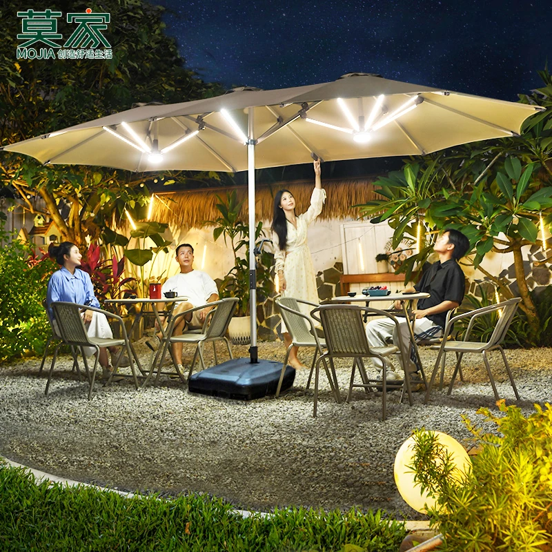 【莫家品牌】户外大型多头伞外摆庭院商业沙滩花园度假山庄罗马伞