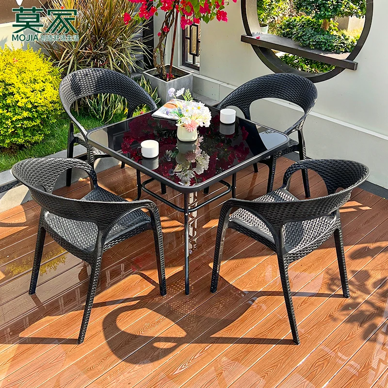 【莫家品牌】家用户外小桌椅庭院露台花园室外奶茶店可外摆简约餐桌