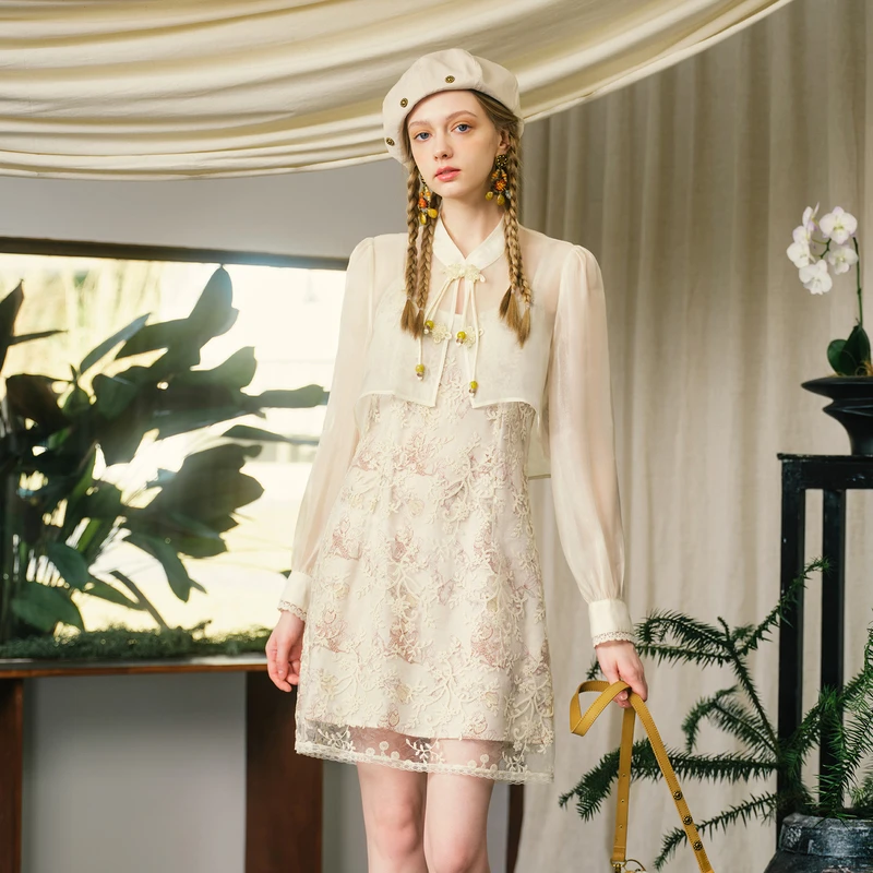 【商场同款】【异域风情】菀壹夏季新款两件套中式连衣裙Q13711431