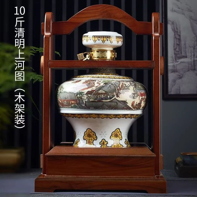 奉池金坛坛装浓香型56度固态发酵清明上河图酒 56度5000ml