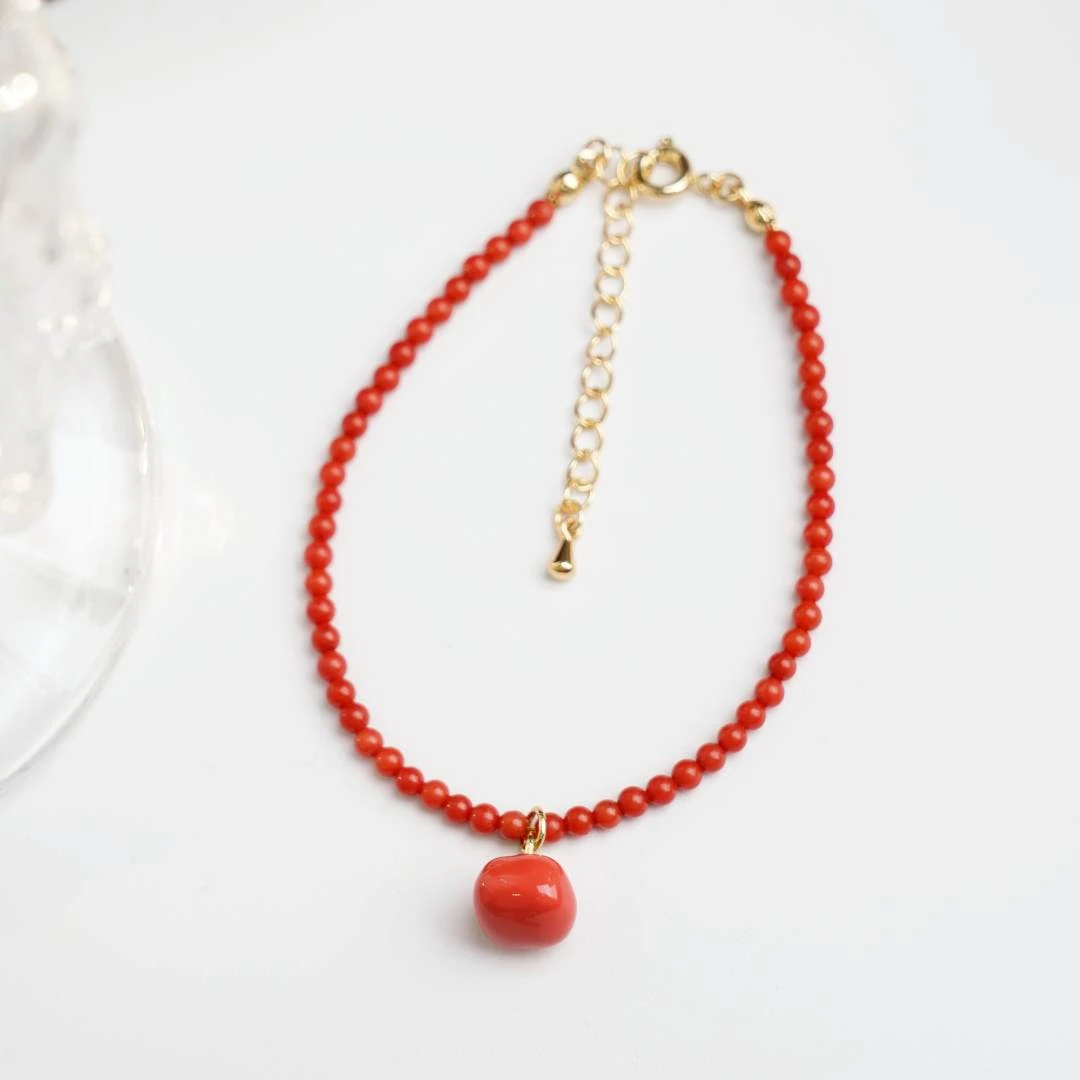 柿柿如意手链气质百搭红色轻奢 8557