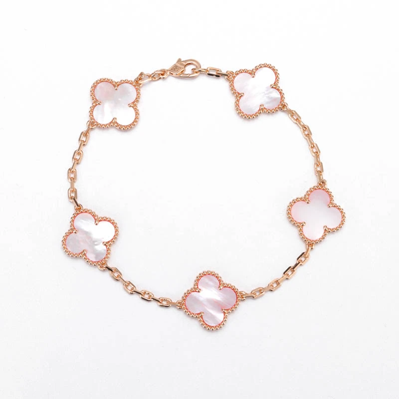 粉色四叶草手链气质小众百搭轻奢 8648