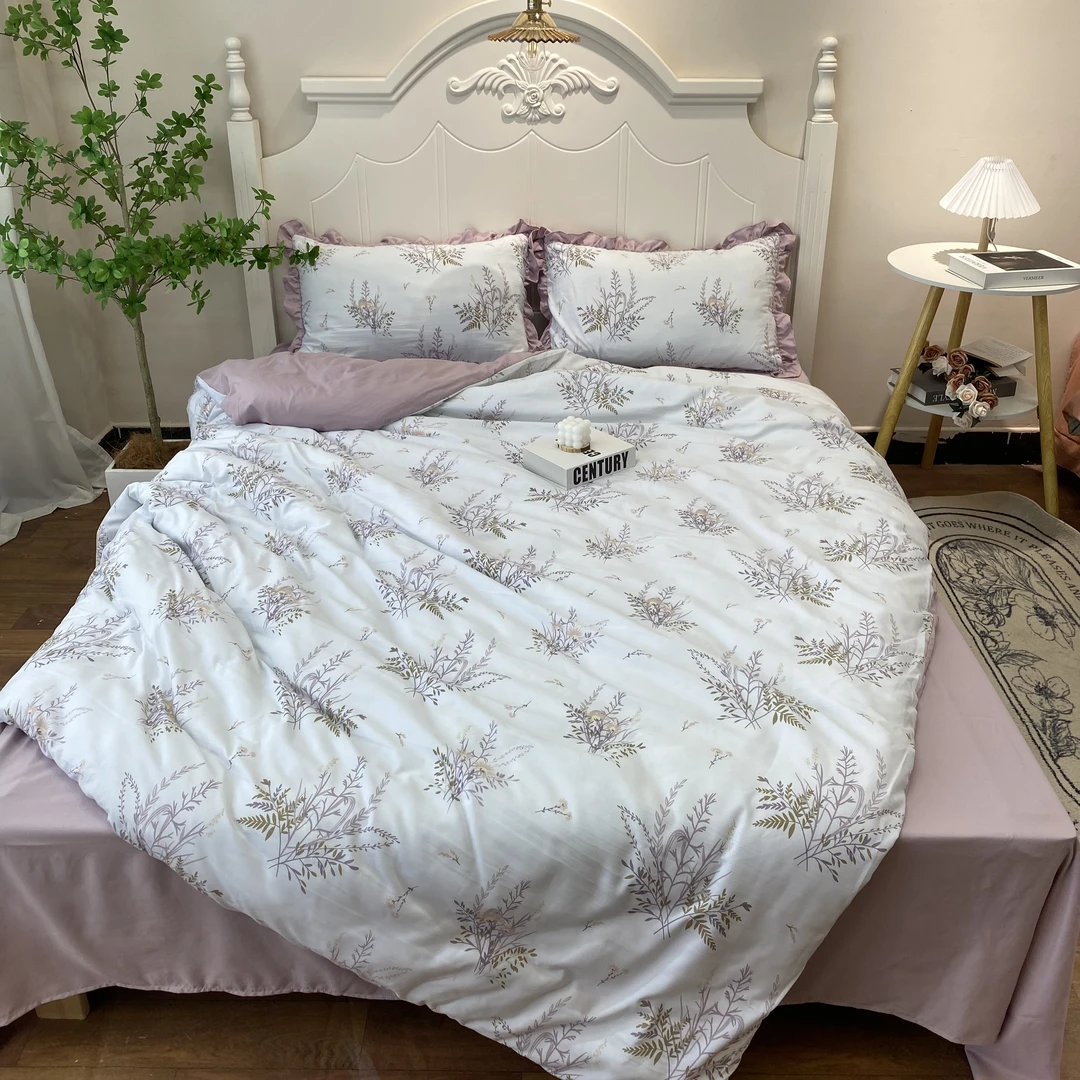 春夏季新款韩版A类水洗棉  四件套亲肤棉法式印花套件