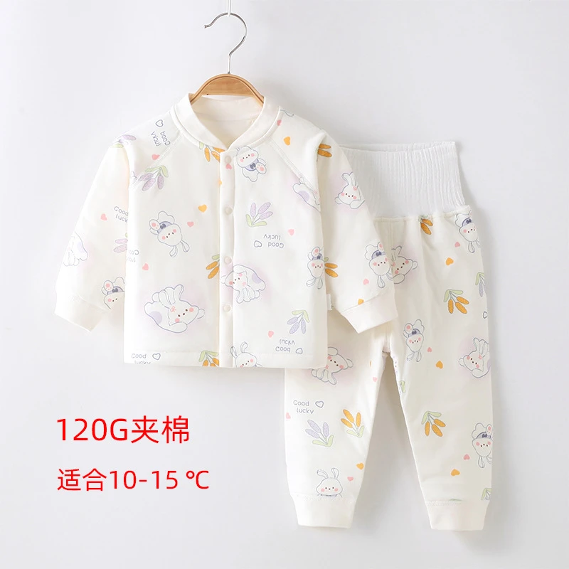 宝宝棉衣婴儿夹棉保暖衣服秋冬季婴幼儿内衣套装【套装】