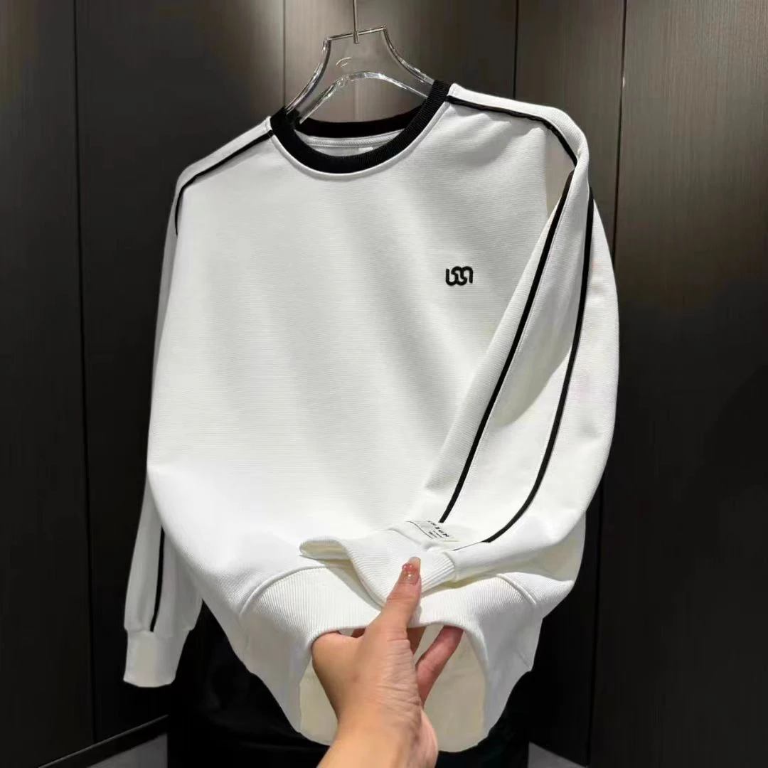 男士卫衣2024秋季新款圆领休闲卫衣男长袖T恤帅气套头打底衫宽松