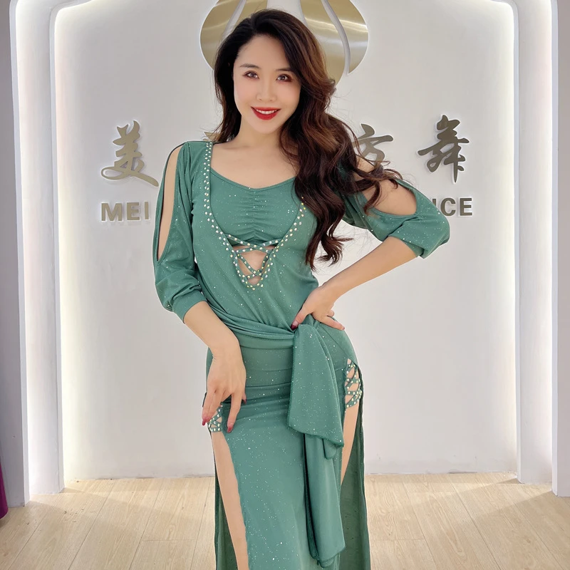 2025春夏新款肚皮舞袍子民俗shaabi演出服连衣裙baladi练功服团服
