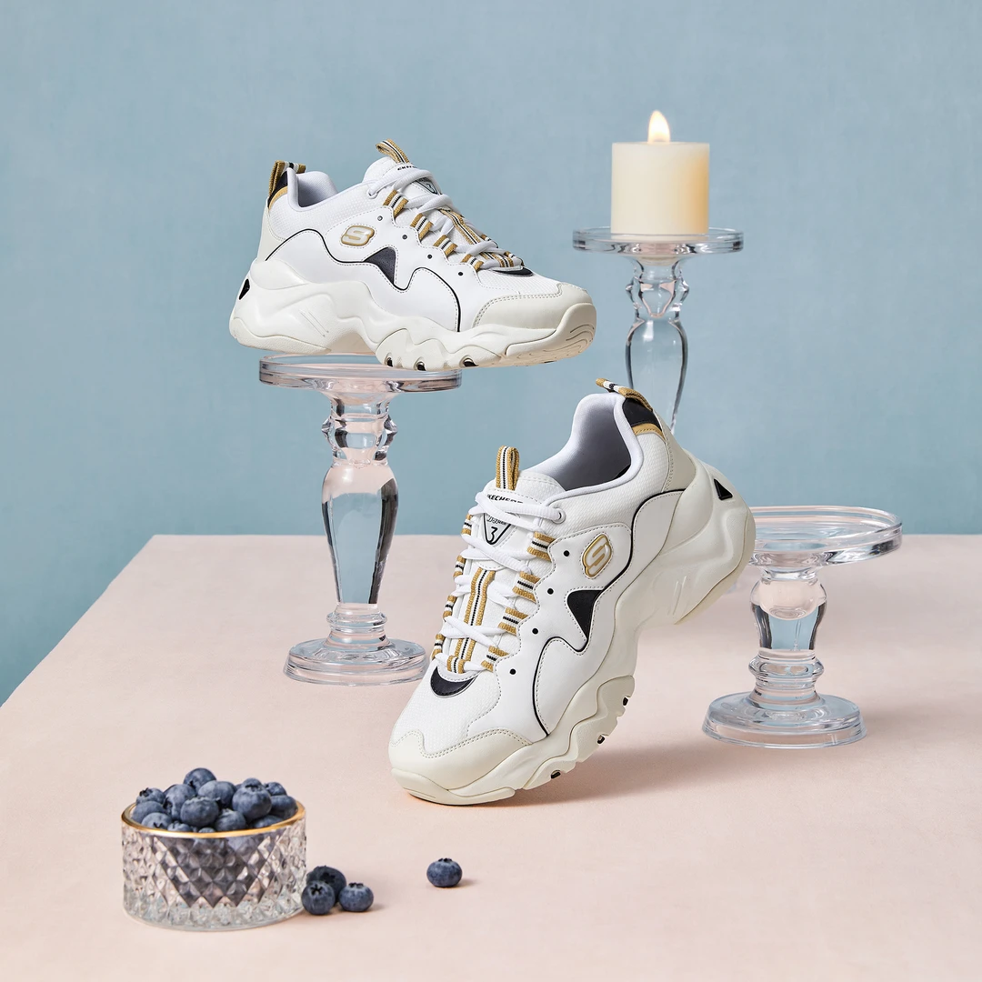 斯凯奇【奶盖熊】夏季透气时尚情侣款老爹鞋复古潮流厚底休闲运动鞋