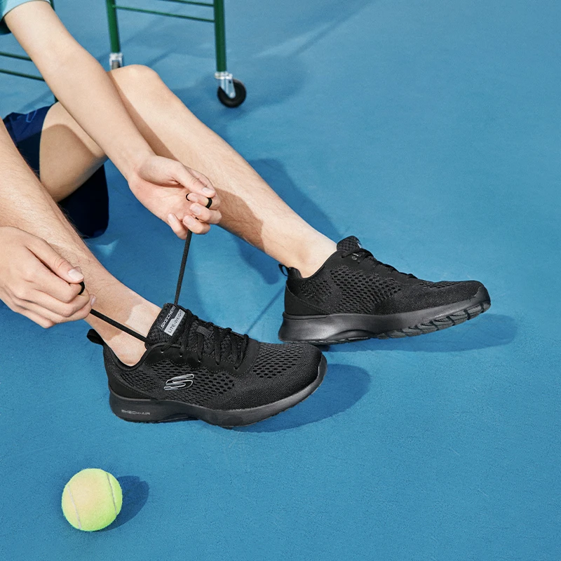 【云探】斯凯奇男鞋新款绑带减震运动鞋休闲鞋网布鞋男跑步鞋