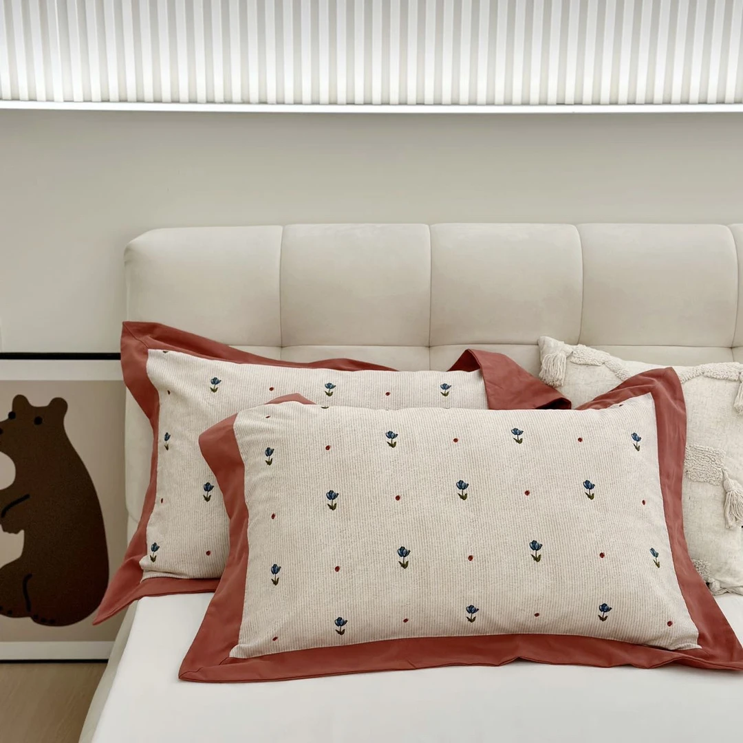 【搭配水洗被同款全棉枕套】亲肤柔软高端印花成人枕套