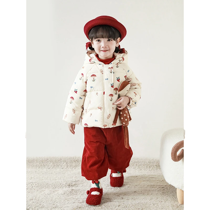 幼悠女童冬装加厚棉服外套宝宝衣服小女孩棉衣儿童潮牌服装D2421