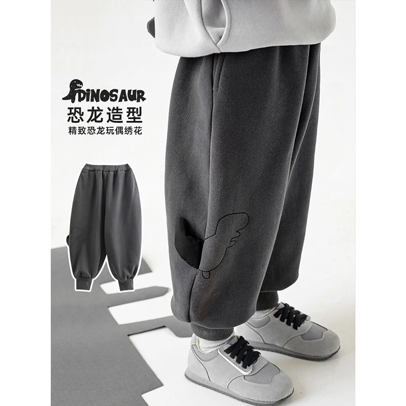 幼悠男童冬装恐龙立体尾巴休闲裤子秋冬季宝宝儿童潮牌服装N2715