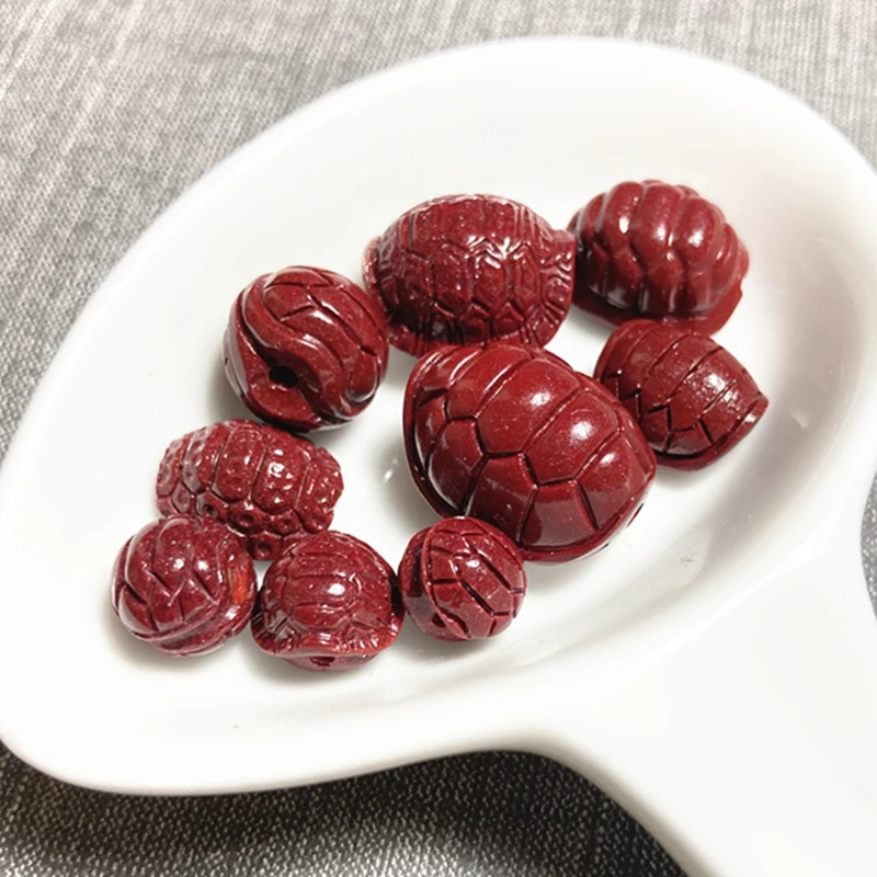 天然辰砂紫金砂朱砂配件富甲天下龟壳高含量手链佛珠随机发货一个