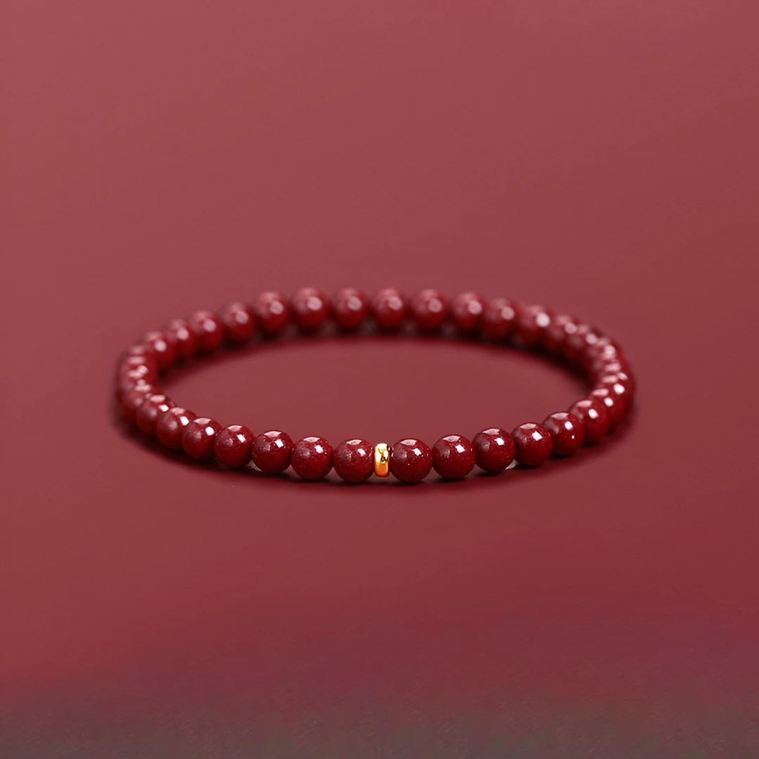 天然辰砂帝王朱砂手链女手串极细手饰纯真正品本命年手串送女友