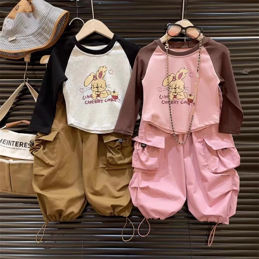 纯棉长袖T恤女童宝宝秋季新款洋气宽松显瘦休闲印花长袖T恤儿童潮