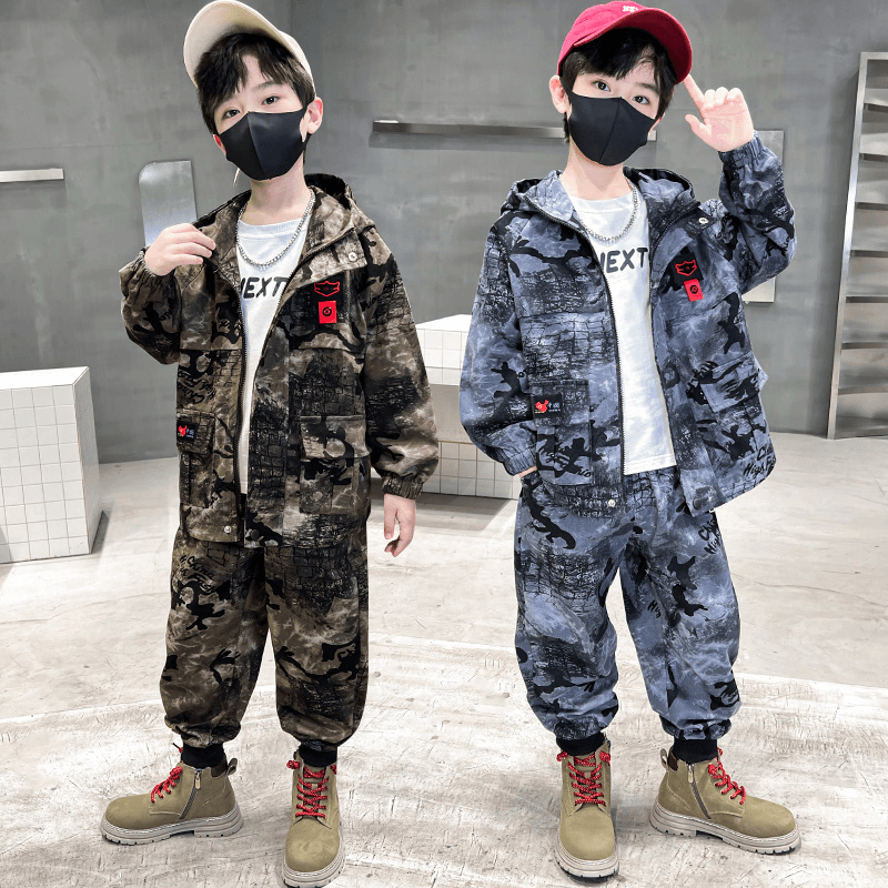 儿童迷彩服外套春秋款套装男童特种兵2023新款男孩春季帅气两件套