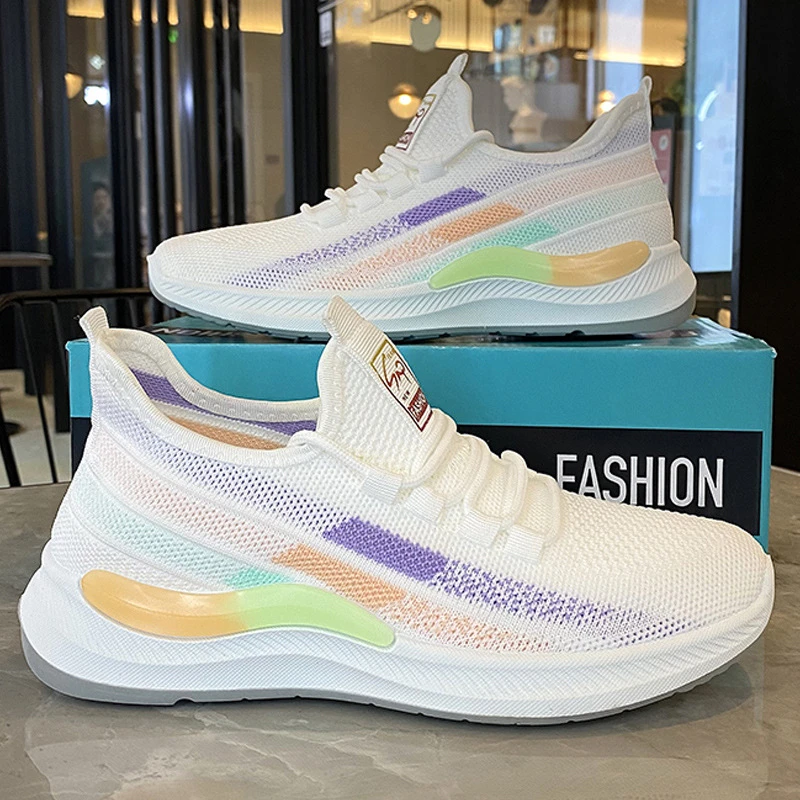 夏季新款女士休闲鞋女鞋运动鞋网鞋飞织鞋透气鞋布鞋潮鞋