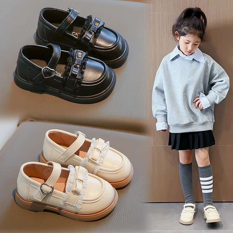 女童鞋黑色小皮鞋2023春秋新款儿童软底演出鞋中大童小女孩公主鞋