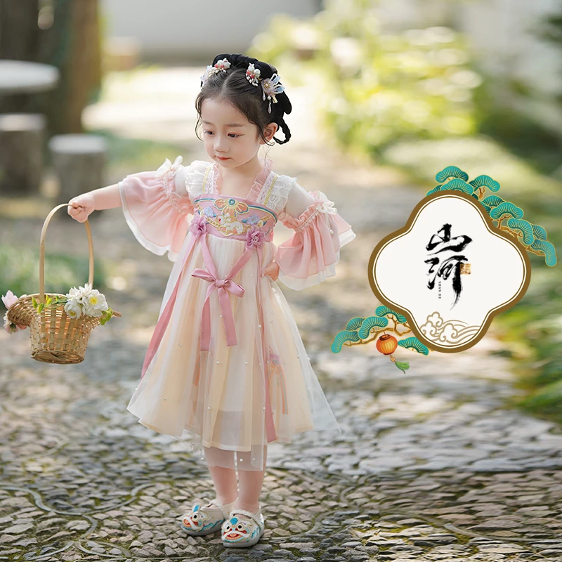 女童汉服夏装2023新款宝宝公主裙夏季古风裙子儿童超仙连衣裙夏款