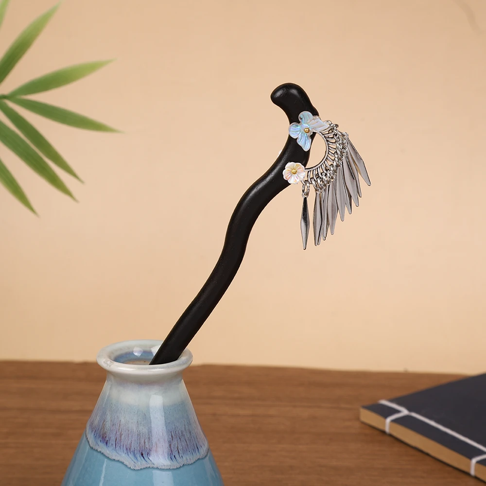 简约发簪百搭日常木簪精致盘发木簪子发饰纯天然黑檀木发簪