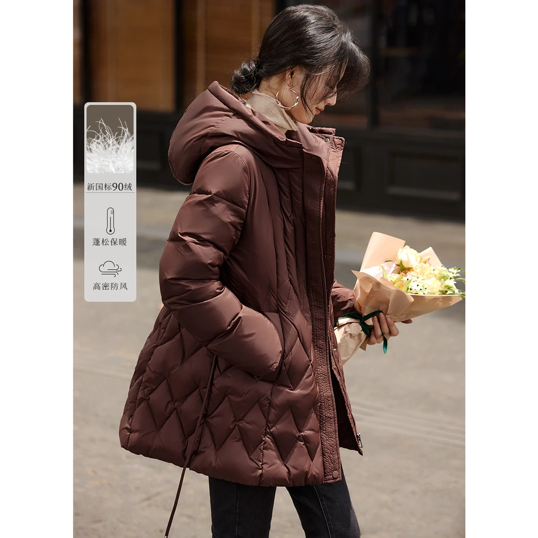 XWI/欣未优雅设计可脱卸保暖羽绒服25冬新款气质显瘦羽绒外套1456